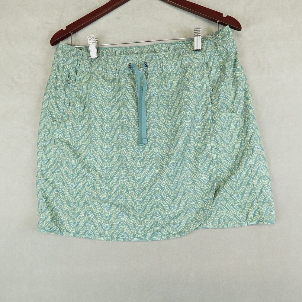 Patagonia Fleetwith Skirt Skort Womens Large Print Liner Drawstring Hiking